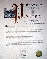 纽约州众议员艾里克·史蒂文森为法轮大法颁发的褒奖