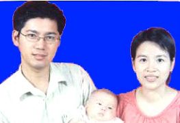 法轮功学员赖伯锐、刘玉红夫妇和女儿（现已四岁）