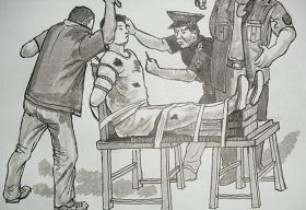 酷刑演示:老虎凳