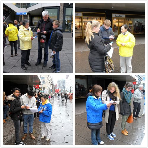 荷兰民众和游客纷纷签名支持法轮功学员信仰的权利