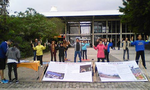 葡萄牙法轮功学员在市中心举行讲真相系列活动