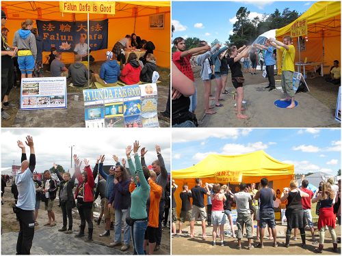 在波兰Woodstock音乐节上法轮功功法受到年轻人的极大欢迎
