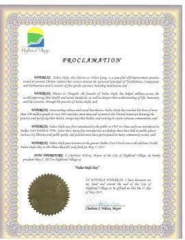 图7：美国德州海兰村市宣布“法轮大法日”