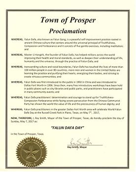 图10：美国德州珀若斯坡市宣布“法轮大法日”