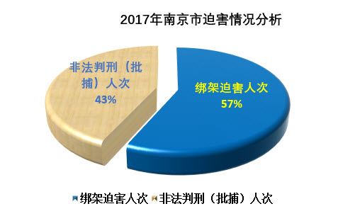 '图3　2017年南京市法轮功学员遭迫害情况分析统计图'