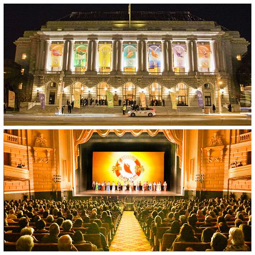 图1：二零一八年一月一日至七日，神韵国际艺术团在旧金山歌剧院连演八场，场场大爆满，盛况空前。