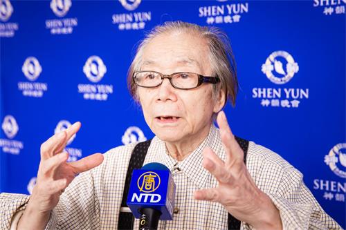 图7：中国国际美术协会顾问、台湾知名书画家陶晴山，四月十八日下午于基隆文化中心演艺厅观赏神韵。