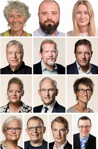 图1：联署《联合声明》的十三位丹麦政要。从左至右，从上至下：