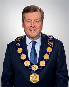 '图1：加拿大多伦多市的市长约翰·托里（John Tory）向法轮大法学会发出贺信，代表多伦多市议会恭贺法轮大法传世29周年。'