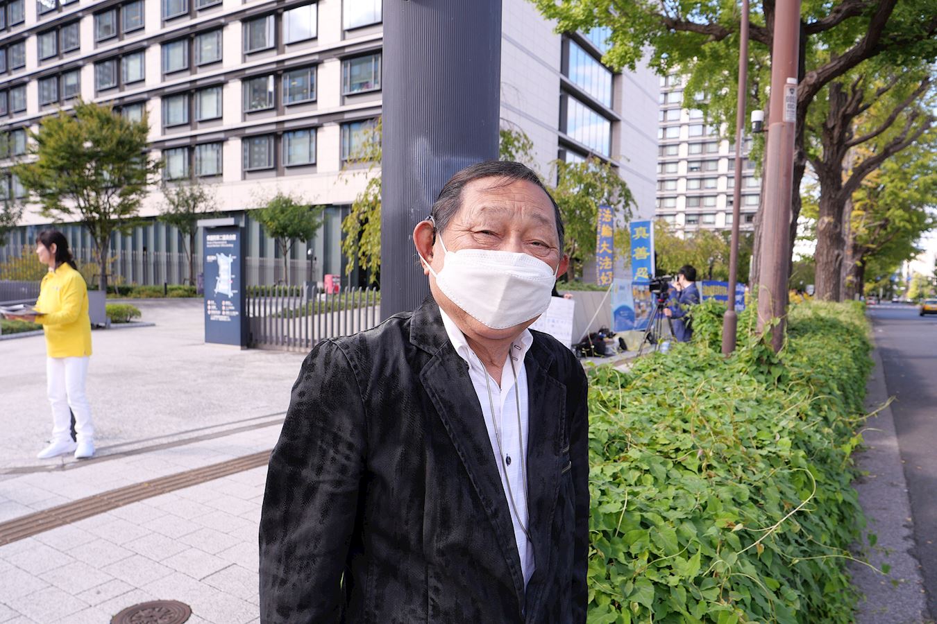 '图7:山田先生表示“这(迫害)在全世界都是不被允许的。”'