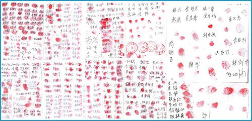 四百二十六人签名按手印要求释放优秀公务员彭桦英