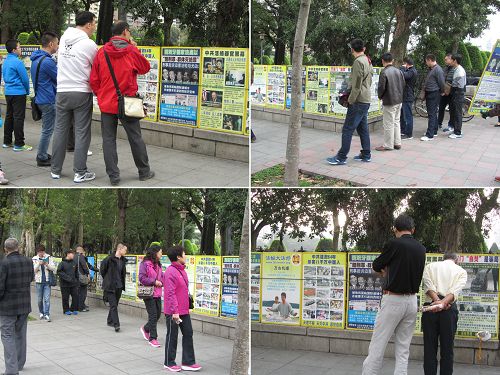法轮功真相吸引民众、尤其是中国大陆观光客的关注，并驻足观看真相。
