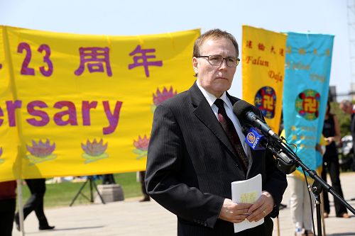 加拿大国会议员Stephen Woodworth在法轮大法弘传世界二十三周年庆典上发言