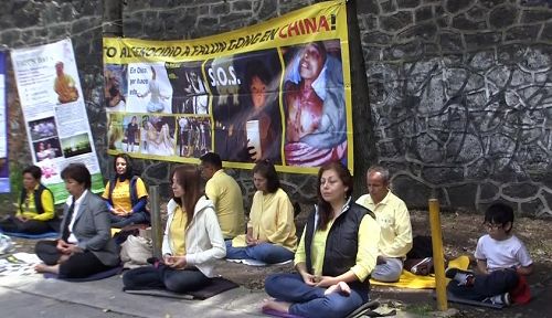 墨西哥城法轮功学员在中领馆前要求停止迫害