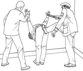 '中共酷刑示意图:“坐飞机”'