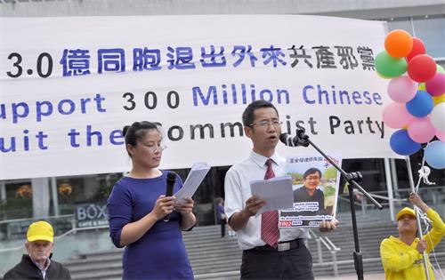 '图6:民运人士、前人大代表余很猛大声疾呼,释放709被抓捕的人权律师。'