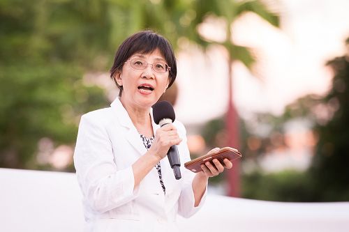 图7:法轮大法学会理事长张锦华表示只要迫害不停,声援活动就不会停止,不信正义真理唤不回。