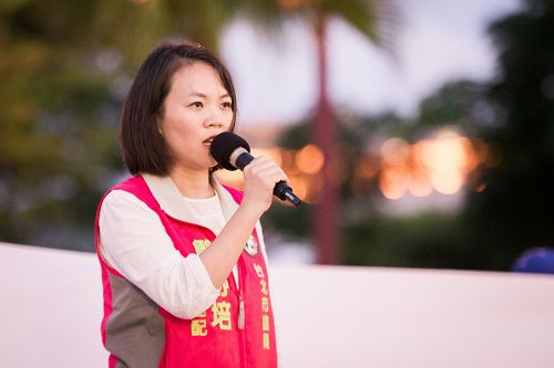 图9：台北市议员简舒培表示中共迫害法轮功学员，是任何一个世界公民都无法接受的。