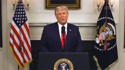 '美国总统川普周三（2020年12月2日）下午4点在白宫发表视频声明。他强调：“这可能是我做过的最重要的演讲。”'