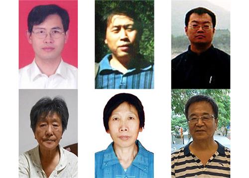 2021年上半年被绑架迫害的部分法轮功学员，上排从左至右：杨峰，李兰强，朱宇飙；下排从左至右：姜广凤、祁丽君、赵锋慧。