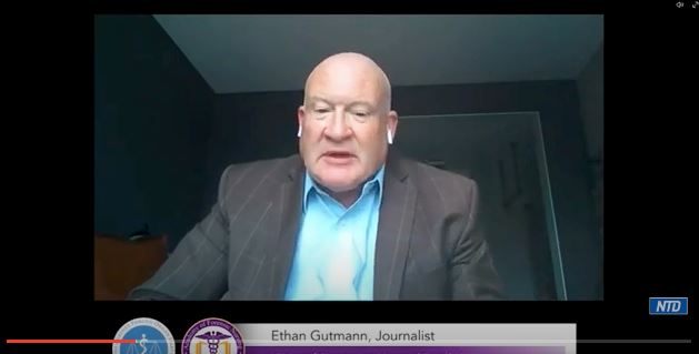 '图5：独立调查记者伊森‧葛特曼（Ethan Gutmann）在护士峰会上发言。'