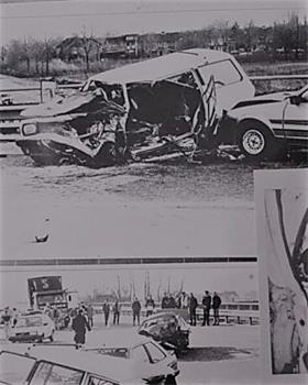 '图5：安还保留着三十多年前她遭遇车祸时的场景照片。'