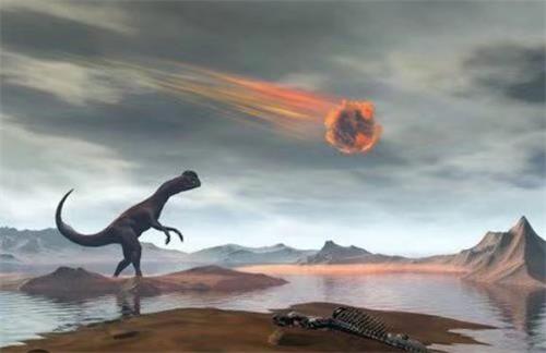 '图1：陨石撞地球 恐龙灭绝'