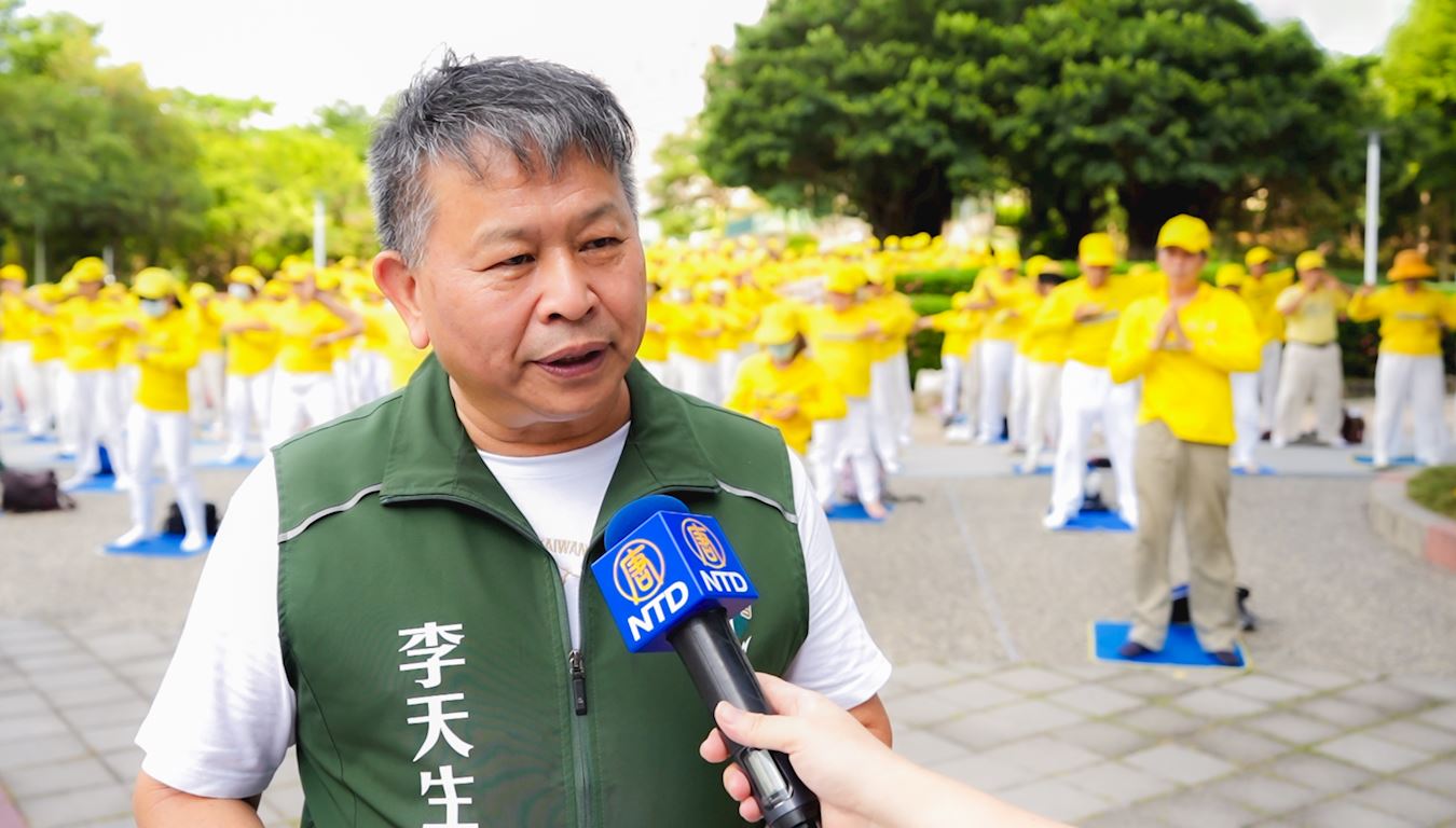 '图14: 台中市议员李天生呼吁阻止中共恶行。'