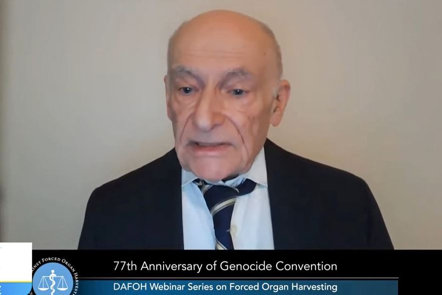 '图5:国际知名人权律师大卫·麦塔斯表示,法轮功学员之所以成为活摘器官的目标,是因为他们是法轮功学员。'