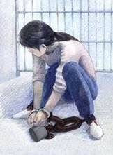 '中共酷刑示意图:锁地环'